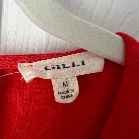 Gilli Red Linen Blend Dress with back cut out - Picture 7 of 10